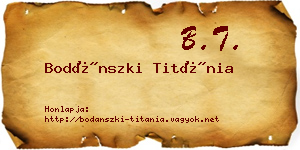 Bodánszki Titánia névjegykártya